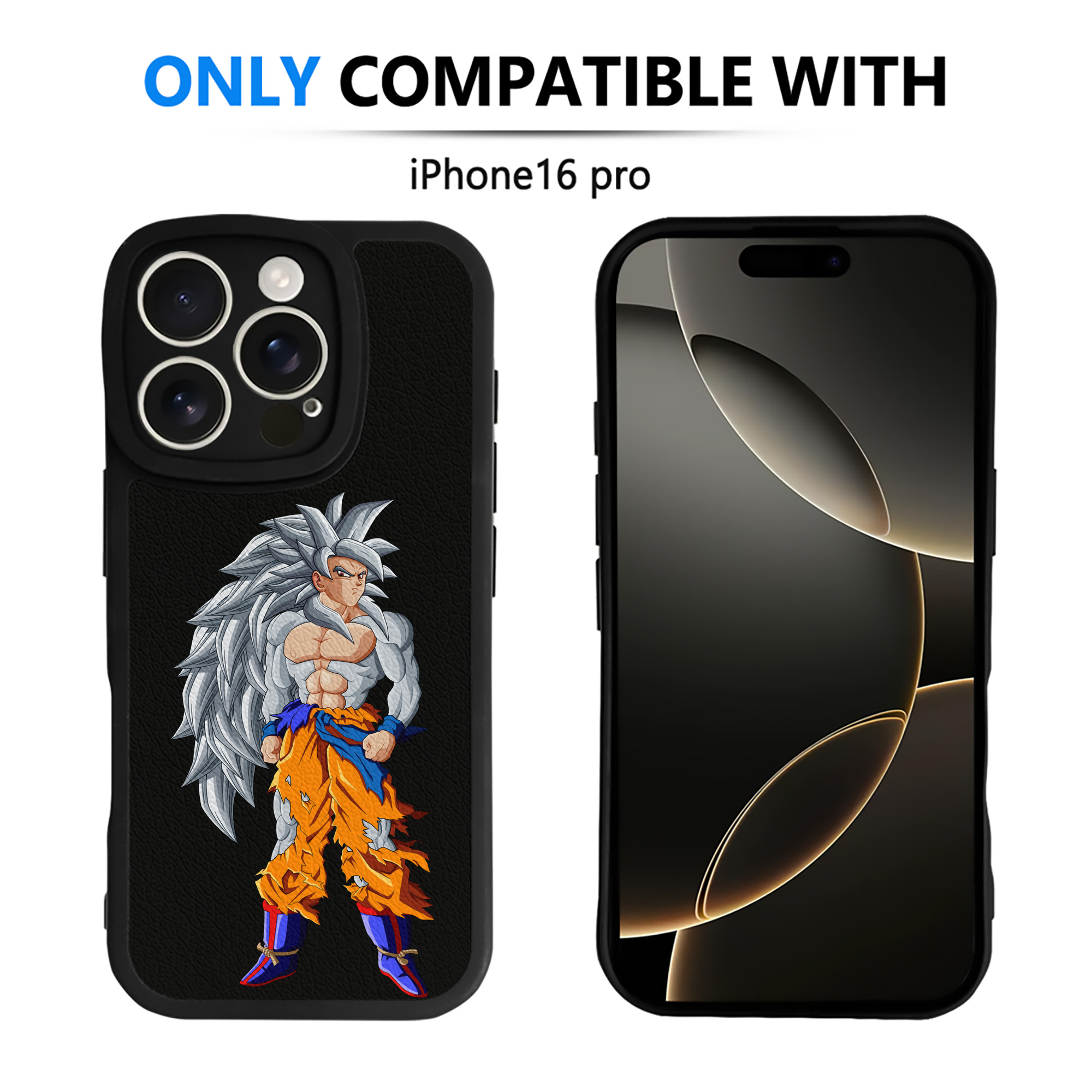 （画像用） ドラゴンボール 孫悟空（そん ごくう）Son Goku カカロット DRAGON BALL Kakarotto 【iPhone 16シリーズ対応】シリコンスマホケース（レザー調） 材質：シリコン